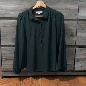 Lightweight Forrest green long sleeve dress shirt